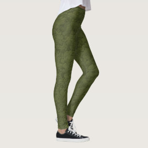 Legging padrão de brilho verde irlandês fofo e legal