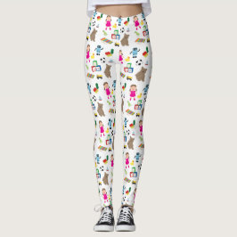 Legging Padrão de Brinquedos para Crianças Bonitas