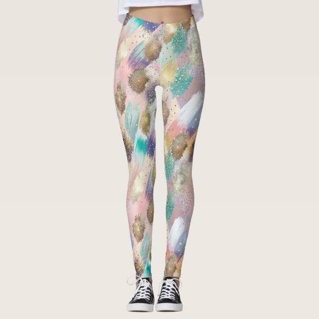 Legging Padrão de Brucela Diagonal Vibrante (Frente)