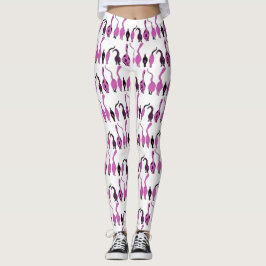 Legging Padrão de Bumbuns de Gato Roxo