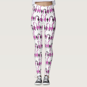 Legging Padrão de Bumbuns de Gato Roxo