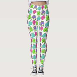 Legging Padrão de Bumbuns de Hamster Coloridos