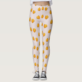Legging Padrão de cabeça de abóbora laranja