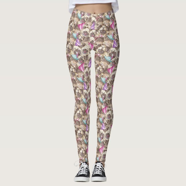 Legging Padrão de Cachorro Gato (Frente)
