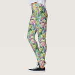 Legging Padrão de Cactos de Aquarela Exótica<br><div class="desc">Cactos florescentes de aquarela exótica com padrão de flores.  | © e ® Bigstock® - Todos os Direitos Reservados.</div>