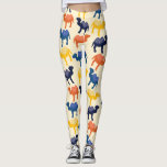 Legging Padrão de Camelos de Cartoon Coloridos Bonitos<br><div class="desc">Camelos de dois-corpinhos de bactérias de cartoon cavoram contra um fundo de areia desértica e colorido. Essas leggings bonitas que incluem camelos em azul marinho,  azul médio,  laranja e amarelo serão um grande sucesso com ventiladores de camelo.</div>