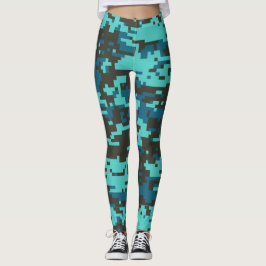 Legging Padrão de Camo Digital Blues