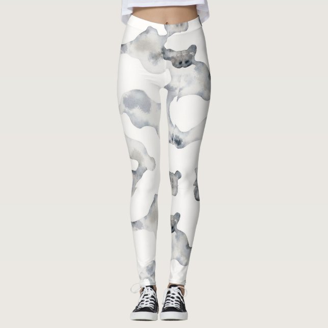 Legging Padrão de Camouflagem de Neve (Frente)