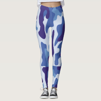 Legging Padrão de camuflagem azul