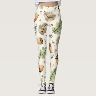 Legging Padrão de Camuflagem de Cogumelos e Folhas