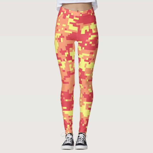 Legging Padrão de Camuflagem Digital Sunshine (Frente)