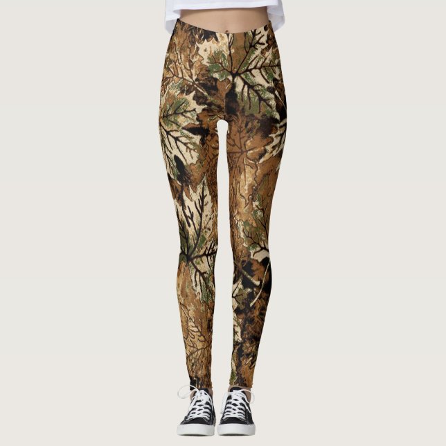 Legging Padrão de Camuflagem Florestal (Frente)