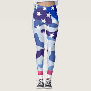 Legging Padrão de camuflagem Patriótica