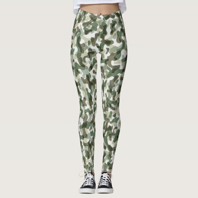 Legging Padrão de Camuflagem Verde em tons de terra (Frente)