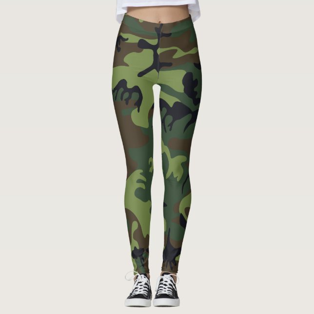Legging Padrão de Camuflagem Verde, Padrão Militar, Exérci (Frente)