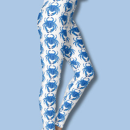 Legging Padrão de Caranguejo Azul