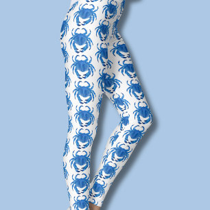 Legging Padrão de Caranguejo Azul