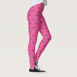 Legging Padrão De Carro Clássico Retro-Rosa Magenta