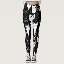 Padrão de Cat Minimalista Preto e Branco