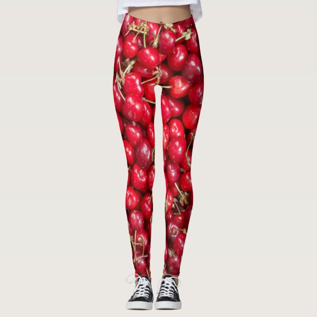 Legging Padrão de cereja doce (Frente)