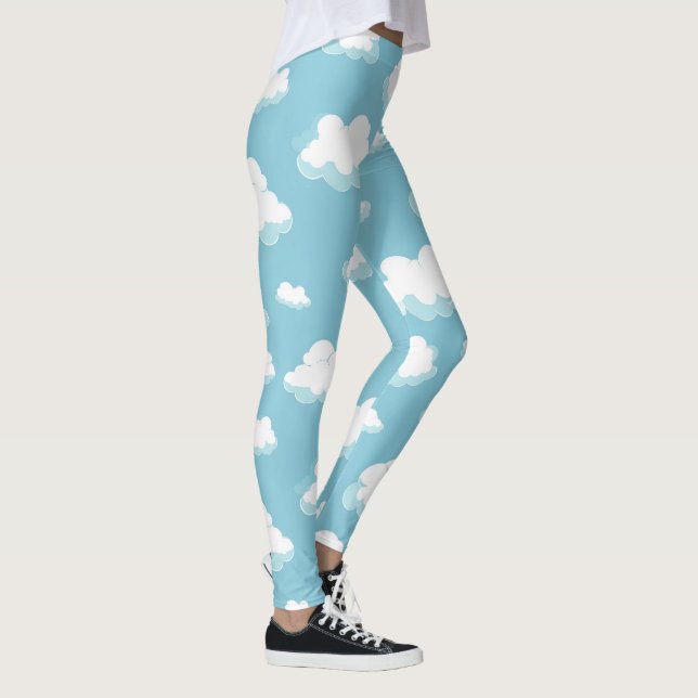 Legging Padrão de céu azul e nuvens (Direita)
