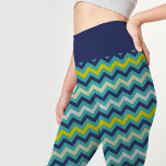 Legging Padrão de Chevron Amarelo Verde Azul Zigzag Bonito<br><div class="desc">Zigzag Blue Yellow Chevron Padrão Bonito Leggings . Estas leggings elegantes apresentam um lindo padrão amarelo azul verde-amarelo-chevron. Estas leggings bonito são projetadas para fazer uma declaração com seu padrão cevron cativante, com sombras vibrantes do amarelo verde azul. Estas leggings bonito elegantes com padrão design impressão Azul Verde-Amarelo-Verde-Chevron são a...</div>