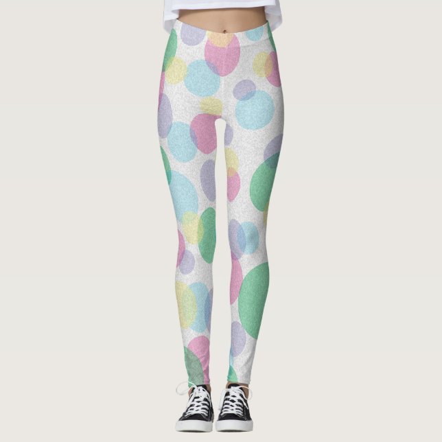Legging Padrão de círculos coloridos (Frente)