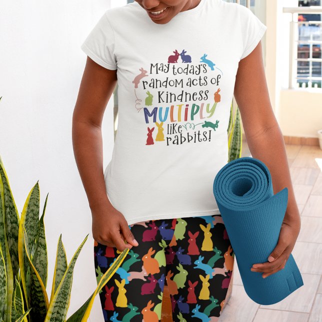 Legging Padrão de Coelho Correspondente a Preto (Criador carregado)