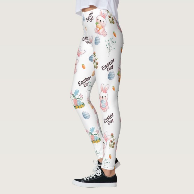 Legging Padrão de coelhos de Páscoa (Esquerda)