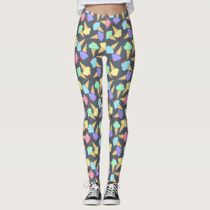 Legging Padrão de Cones de Sorvete Cute
