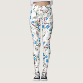 Legging Padrão de Confeitos de Comprimidos