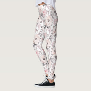 Legging Padrão de cor-de-rosa e Cinza clássico