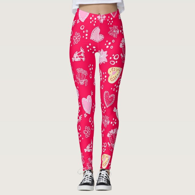 Legging Padrão de coração (Frente)