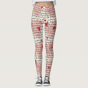 Legging Padrão de Coração Moderno com Fundo de Roteiro (9)
