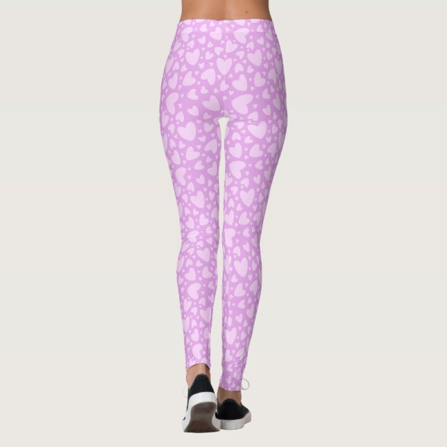 Legging Padrão de Coração Rosa (Verso)