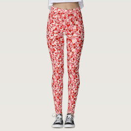 Legging Padrão De Corações, Corações Vermelhos, Amor