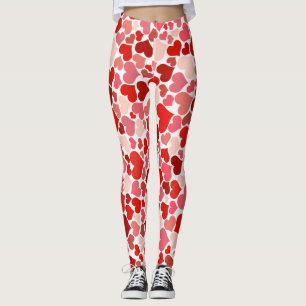 Legging Padrão de Corações do dia de os namorados