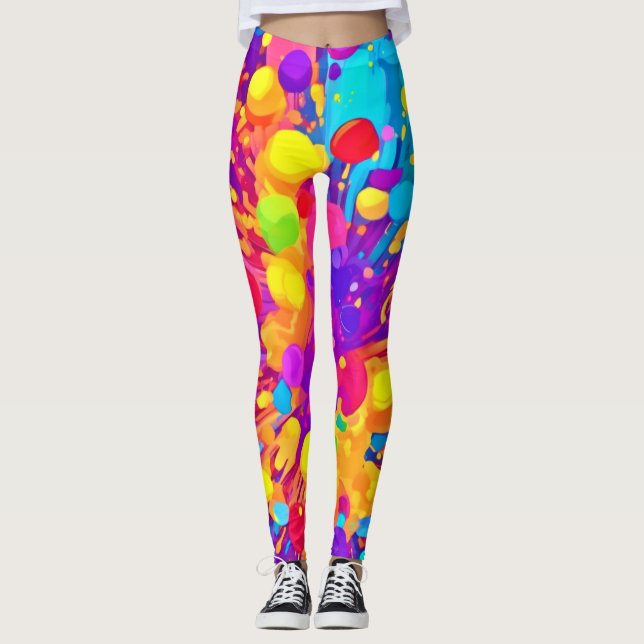 Legging Padrão de cores vibrante (Frente)