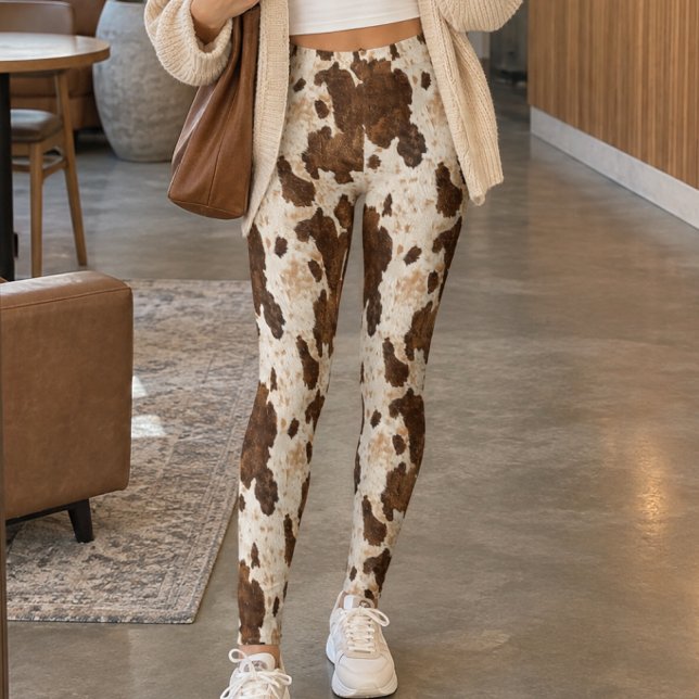 Legging Padrão de Couro Marrom Bege (Criador carregado)