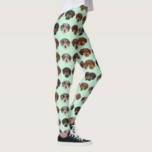 Legging Padrão de Dachshund Amante de Cachorro Fofo