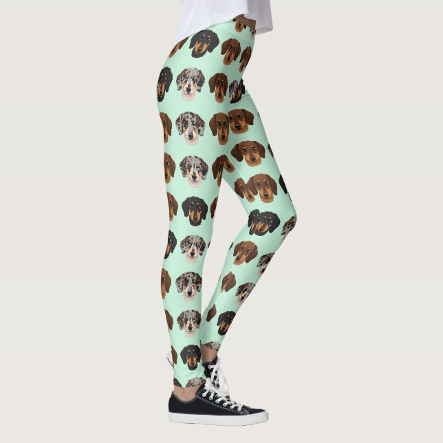 Legging Padrão de Dachshund Amante de Cachorro Fofo (Direita)
