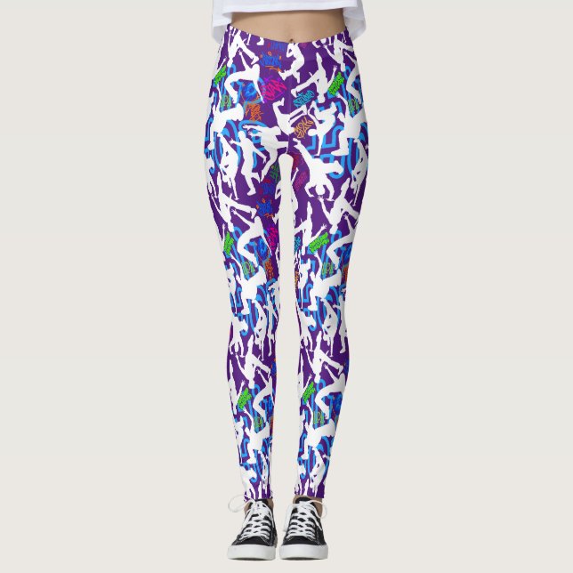 Legging Padrão de Dança HipHop.w B Roxo BG (Frente)