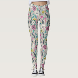 Legging Padrão de Dandelion e Foliage Insoltos