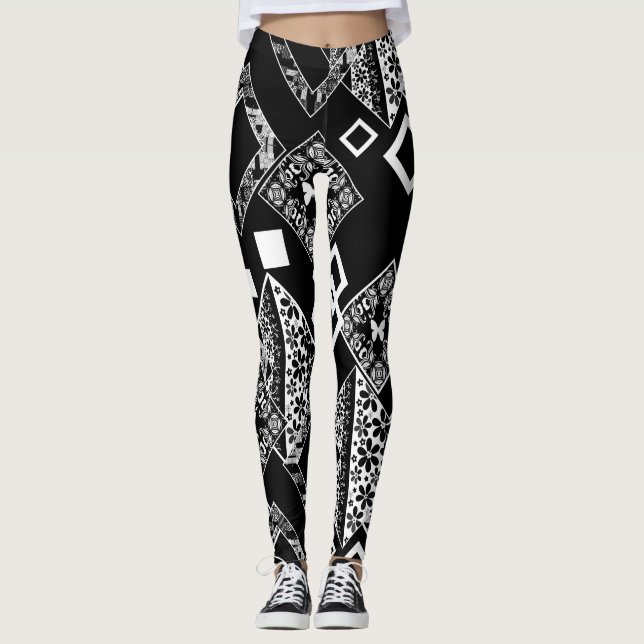 Legging Padrão de decoração moderna abstrato sem costura (Frente)