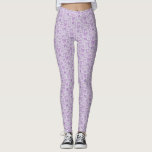 Legging Padrão de desenho da mão dos Arcos roxos coquetes<br><div class="desc">Pernas de cochete e chicho com ilustração desenhada à mão de arcos e corações roxos.</div>