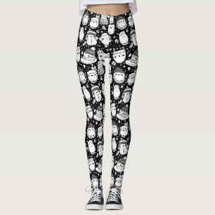 Legging Padrão de Desenho de Animal Kawaii Fofo (3)