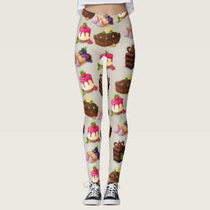 Legging Padrão de deserto de bolos doces