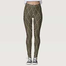 Legging Padrão de design moderno em estilo Art Deco dourad
