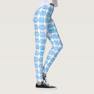 Legging Padrão de Diamante de Sobreposição de Brilho Br