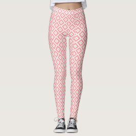 Legging Padrão de Diamante Rosa Elegante